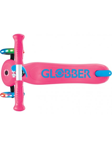 Globber - Scooter Primo Plus Lights V2 Fuchsia/Sky Blue