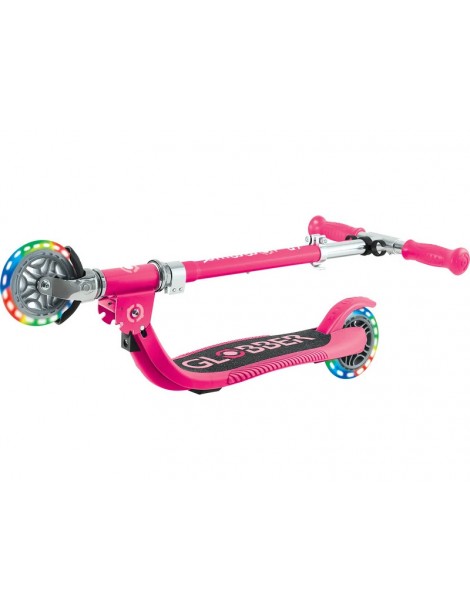 Globber - Scooter Junior Flow Lights Foldable Fuchsia