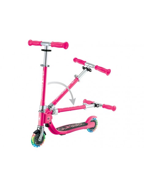 Globber - Scooter Junior Flow Lights Foldable Fuchsia