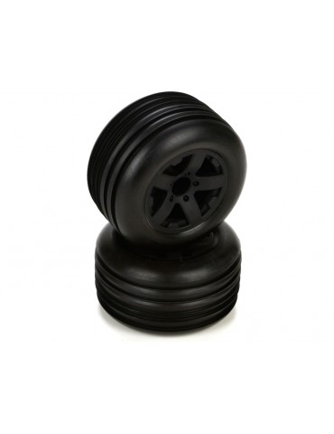 ECX Front Tire, Premount, Black Wheel (2): 1/10 2WD Circuit