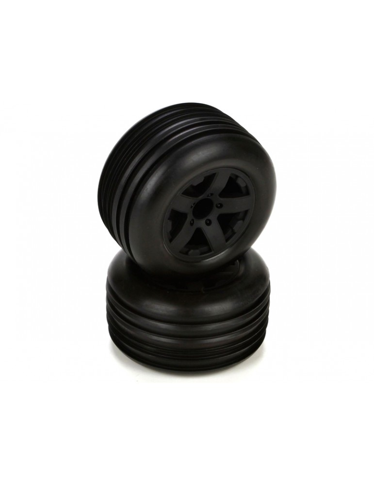 ECX Front Tire, Premount, Black Wheel (2): 1/10 2WD Circuit