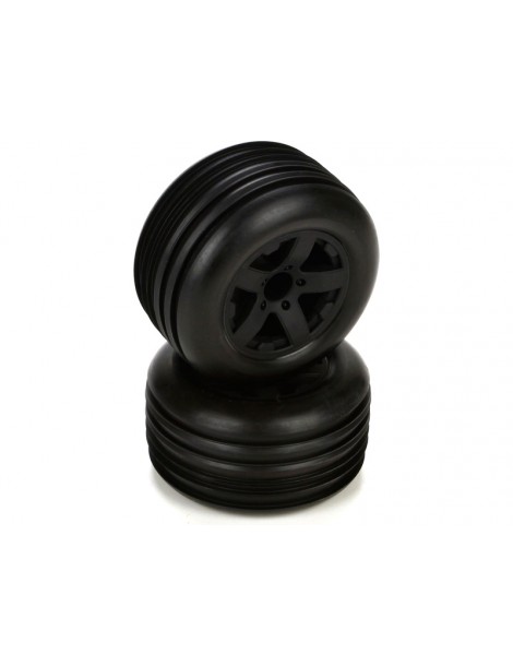 ECX Front Tire, Premount, Black Wheel (2): 1/10 2WD Circuit