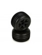 ECX Front Tire, Premount, Black Wheel (2): 1/10 2WD Circuit