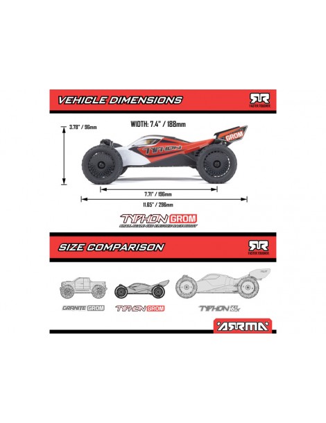 Arrma 1/18 Typhon Grom 4WD Smart RTR Blue