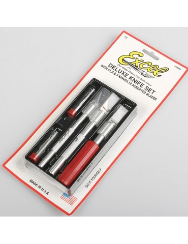Hobby knife set in plastic tray