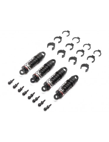 Axial Oil Shock Set 6mm, (.213 LBS/IN Red): SCX24 (4)