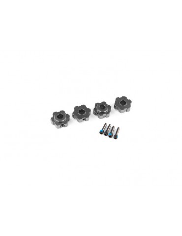 Traxxas Wheel hubs, hex, aluminum (gray-anodized) (4)