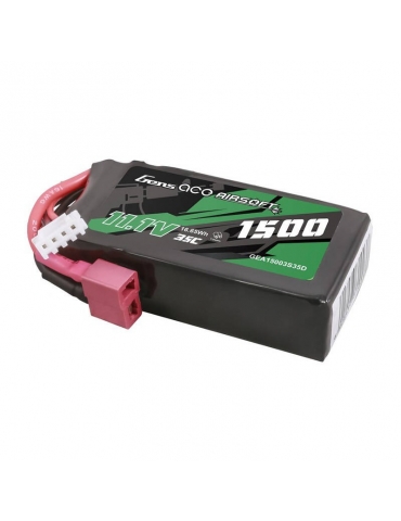 LiPo akumuliatorius 1500mAh 11.1V 35C 3S su T-Dean jungtimi Airsoft – Gens Ace – CyborgShop
