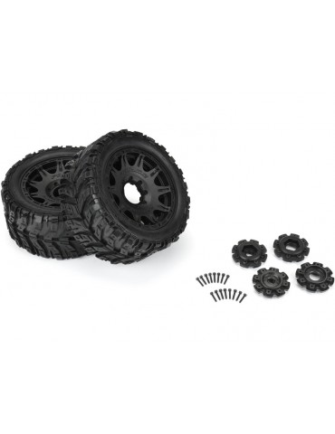 Pro-Line Wheels 5.7", Masher X HP Belted Tires, Raid 8x48 H24 Wheels (2)