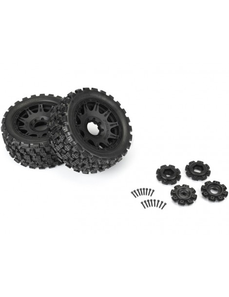 Pro-Line Wheels 5.7", Badlands MX57 Tires, Raid 8x48 H24 Wheels (2)
