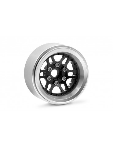1.9'' Aluminum Beadlock Rims Offset -10 mm for 1/10 Crawler Black - 2pcs