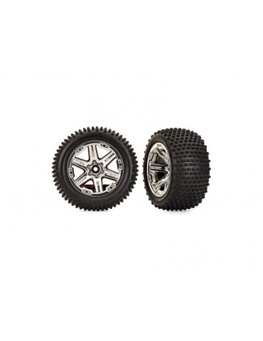 Traxxas Tires & wheels 2.8", RXT chrome wheels, Alias tires (2WD electric rear) (2)