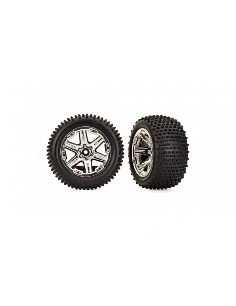 Traxxas Tires & wheels 2.8", RXT chrome wheels, Alias tires (2WD electric rear) (2)