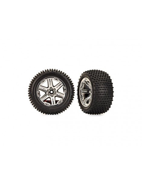 Traxxas Tires & wheels 2.8", RXT chrome wheels, Alias tires (2WD electric rear) (2)