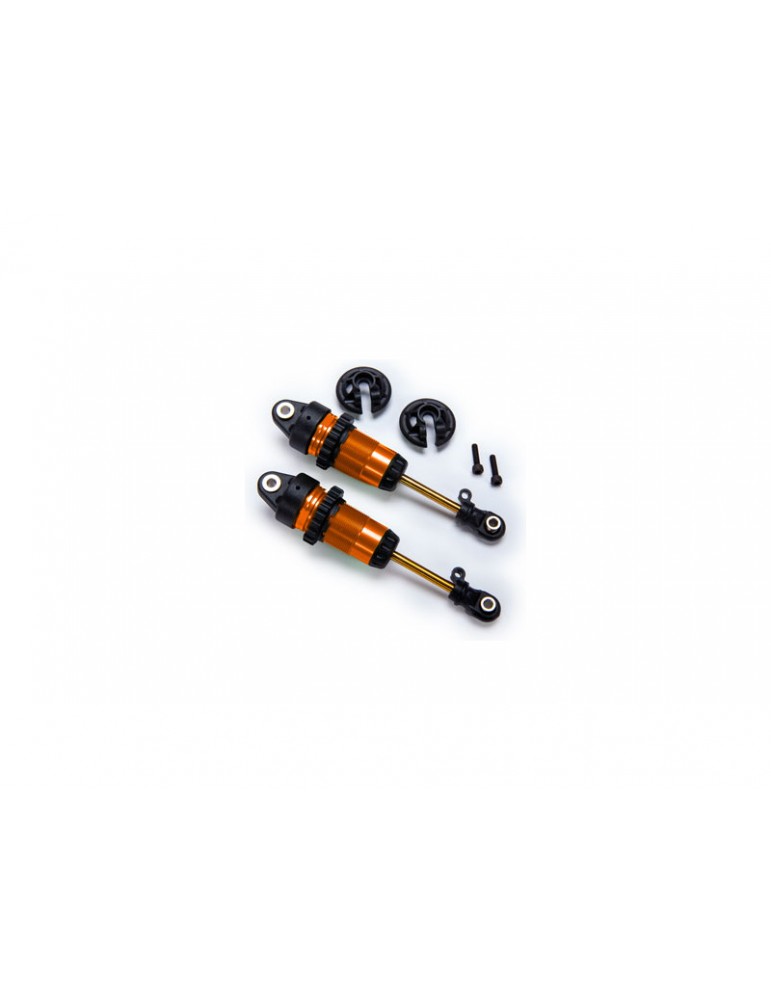 Traxxas Shocks, GTR long orange-anodized, PTFE-coated bodies with TiN shafts (2)
