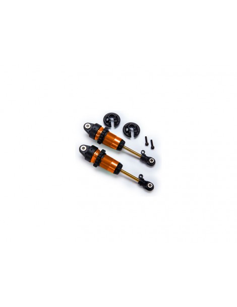 Traxxas Shocks, GTR long orange-anodized, PTFE-coated bodies with TiN shafts (2)