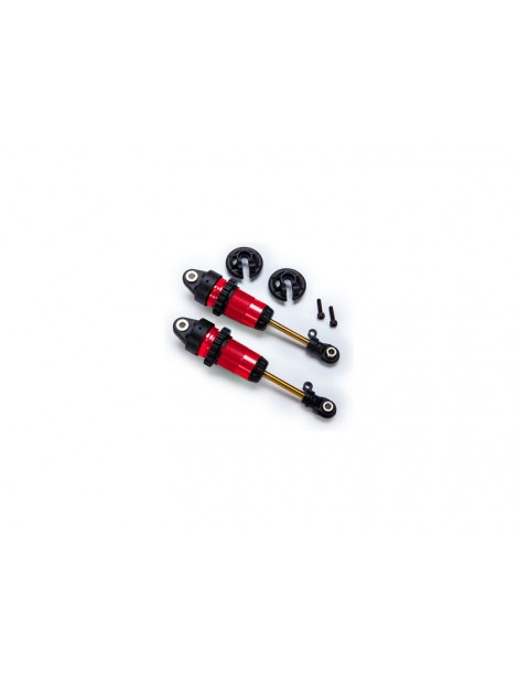 Traxxas Shocks, GTR long red-anodized, PTFE-coated bodies with TiN shafts (2)
