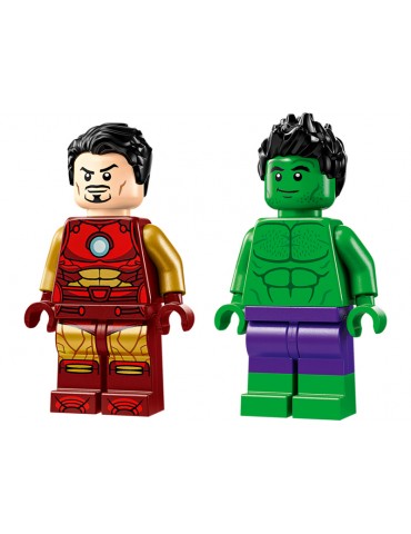 LEGO Marvel - Geležinis žmogus su motociklu ir Halkas