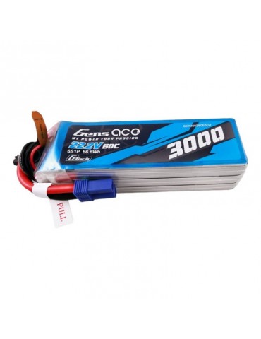 Gens ace G-Tech 3000mAh 22.2V 60C 6S1P Lipo Battery Pack with EC5 plug