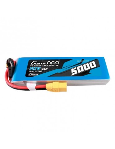Gens ace G-Tech 5000mAh 11.1V 45C 3S1P lipo battery with XT90 Plug