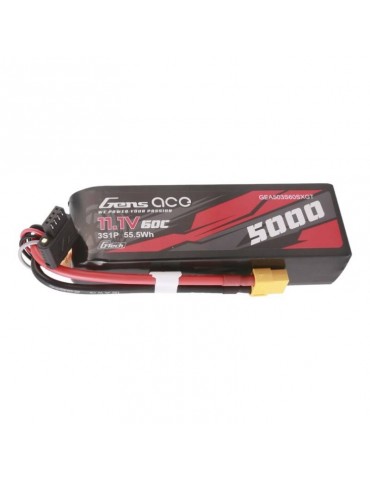 Gens ace G-Tech 5000mAh 11.1V 60C 3S1P Lipo With XT60 Plug