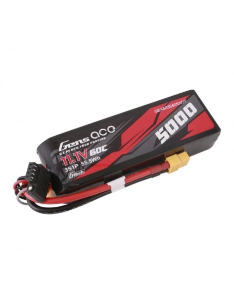 Gens ace G-Tech 5000mAh 11.1V 60C 3S1P Lipo With XT60 Plug
