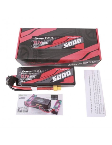 Gens ace G-Tech 5000mAh 11.1V 60C 3S1P Lipo With XT60 Plug