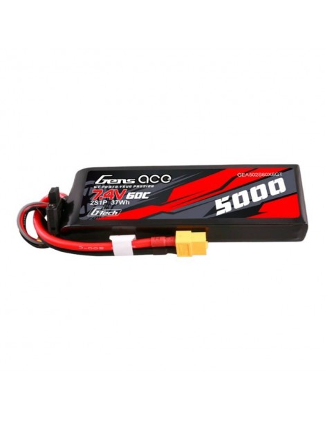 Gens Ace G-Tech 5000mAh 7.4V 60C 2S LiPo akumuliatorius su XT60 jungtimi