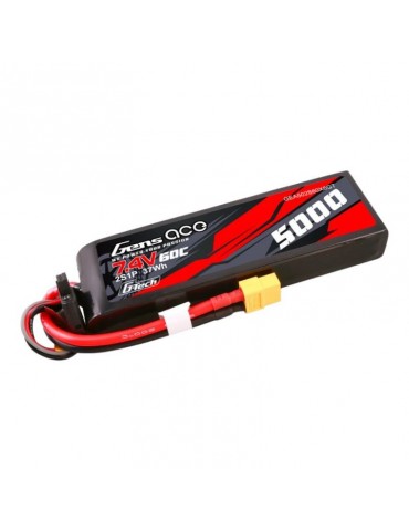 Gens Ace G-Tech 5000mAh 7.4V 60C 2S LiPo akumuliatorius su XT60 jungtimi
