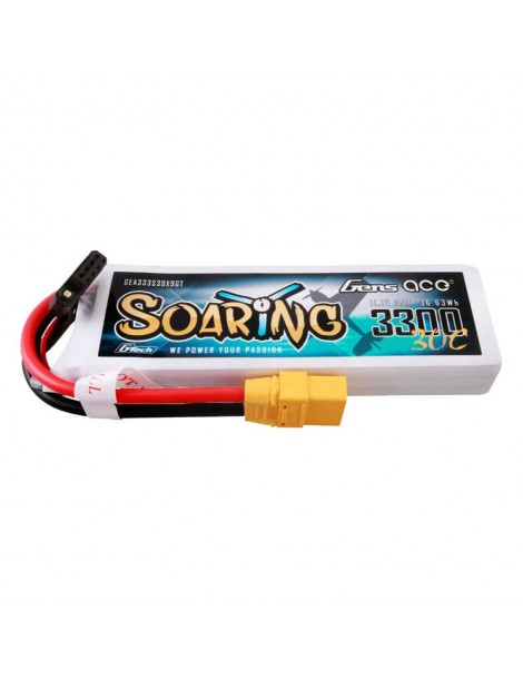 Gens ace G-Tech Soaring 3300mAh 11.1V 30C 3S1P Lipo Akumuliatorius  XT90