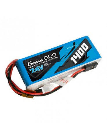 Gens ace 1400mAh 7.4V 2S1P LiPo baterija, skirta JR tipo siųstuvams