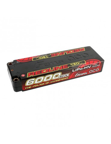 Gens ace Redline Series 6000mAh 7.6V 130C 2S2P HardCase 57 HV Lipo Akumuliatorius