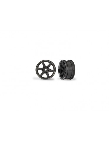 Traxxas Wheels 1.9" six spoke (graphite gray w/chrome rim) (front) (2)