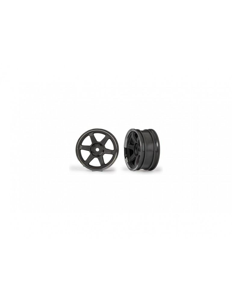 Traxxas Wheels 1.9" six spoke (graphite gray w/chrome rim) (front) (2)