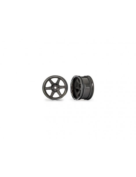 Traxxas Wheels 1.9" six spoke (graphite gray w/chrome rim) (wide, rear) (2)