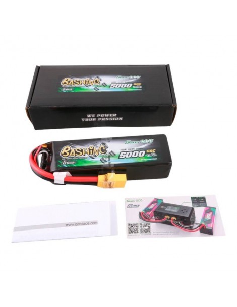Gens ace G-Tech 5000mAh 14.8V 4S1P 60C Lipo akumuliatorius XT90 Plug-Bashing serija