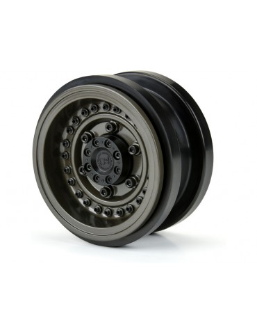 Black Rhino Armory Gunmetal 2.9" Aluminum Dual Offset (+5/+10) Wheels for Axial SCX6