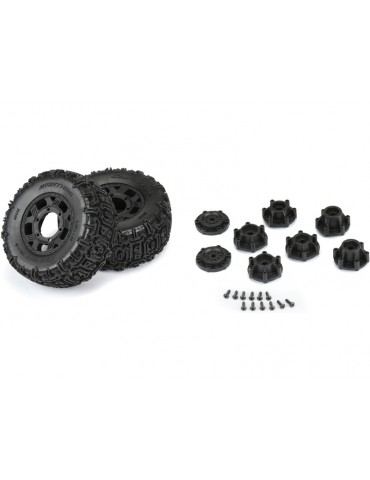 Duratrax 1/10 Warthog F/R 2.2"/3.0" SC Tires MTD 12 & 14mm Black Ripper (2)