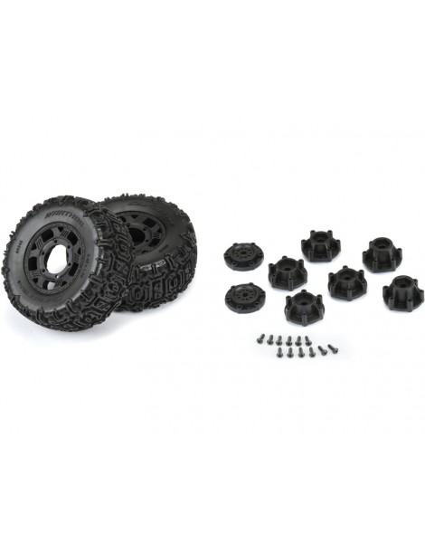 Duratrax 1/10 Warthog F/R 2.2"/3.0" SC Tires MTD 12 & 14mm Black Ripper (2)