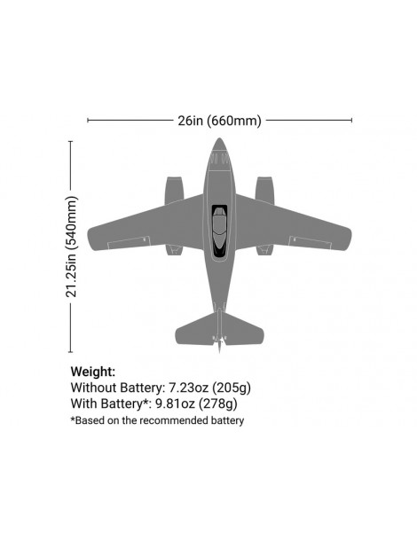 E-flite Me 262 EDF 0.66m SAFE Select BNF Basic