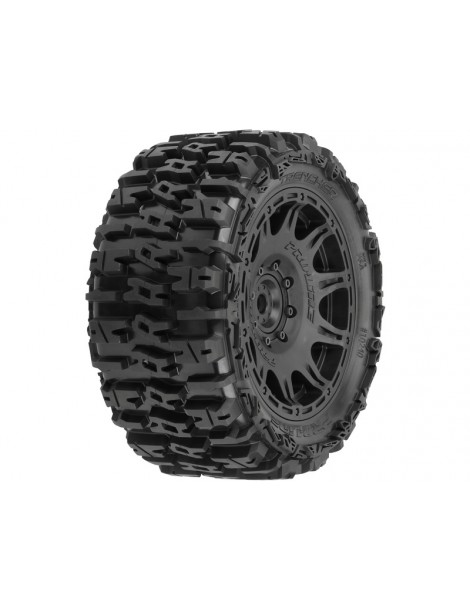 Pro-Line 1/6 Trencher F/R 5.7 Tires Mounted 24mm Black Raid 8x48 Hex (2)