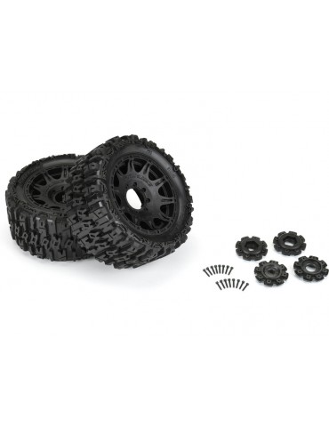 Pro-Line 1/6 Trencher F/R 5.7 Tires Mounted 24mm Black Raid 8x48 Hex (2)