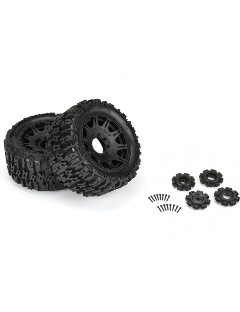 Pro-Line 1/6 Trencher F/R 5.7 Tires Mounted 24mm Black Raid 8x48 Hex (2)