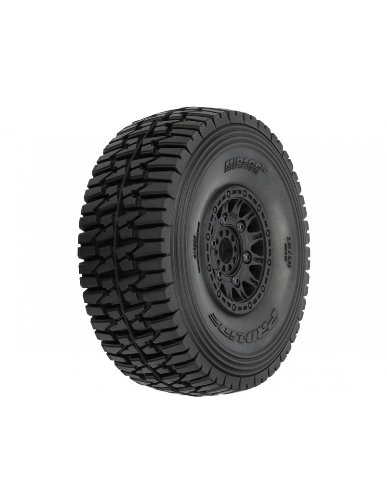 Pro-Line Wheels 2.4/3.3", Mirage TT Belted Tires, Raid Black Wheels (2)