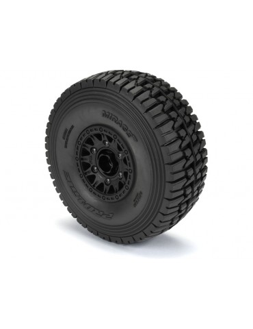 Pro-Line Wheels 2.4/3.3", Mirage TT Belted Tires, Raid Black Wheels (2)