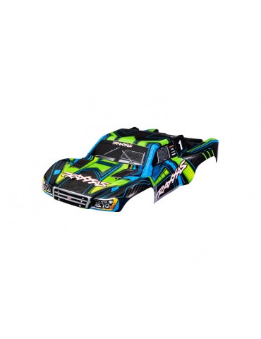 Traxxas Body, Slash 4X4, green and blue (clipless mounting)