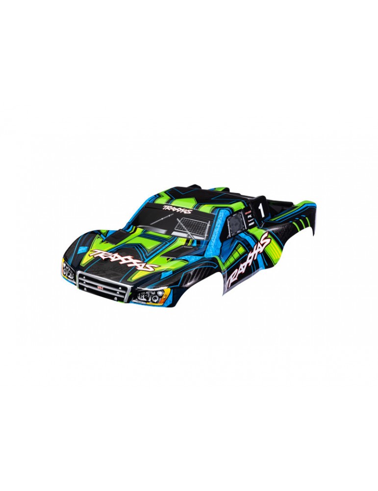 Traxxas Body, Slash 4X4, green and blue (clipless mounting)