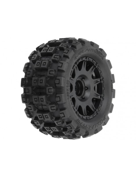Pro-Line 1/18 Badlands MX 1.85" F/R MTD 12mm Black Raid: Granite GROM