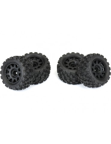 Pro-Line 1/18 Badlands MX 1.85" F/R MTD 12mm Black Raid: Granite GROM