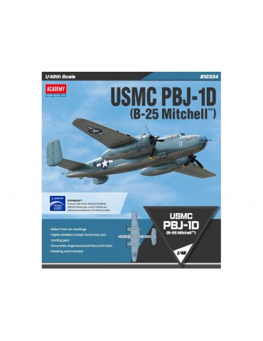 Academy B-25 Mitchell USMC PBJ-1D (1:48) rinkinys